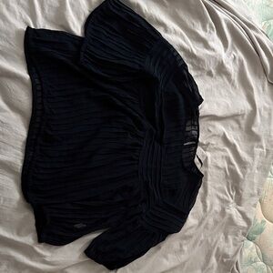 Zara Black Pleated Blouse